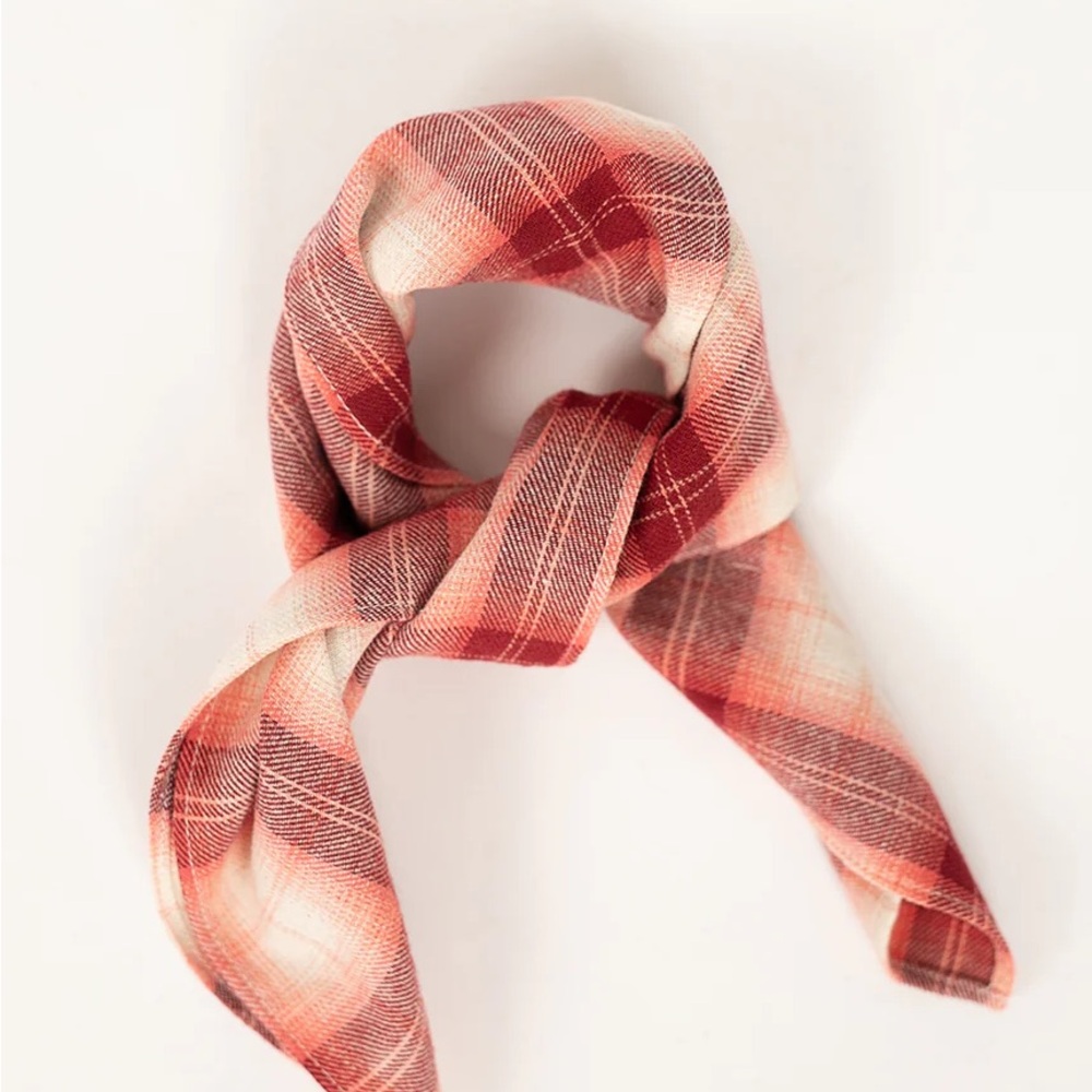 NWT Joyfolie Addison Mesa Rose Plaid Hair Scarf Girls One Size